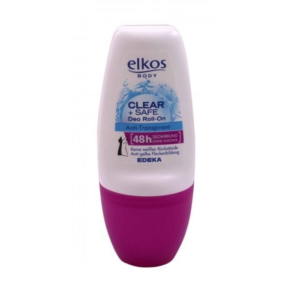 Дезодорант-антиперспирант роликовый для женщин Elkos Clear + Safe 50мл, Германия