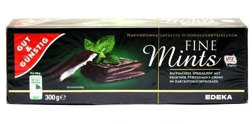 Шоколад с мятой Fine Mints, Edeka 300г
