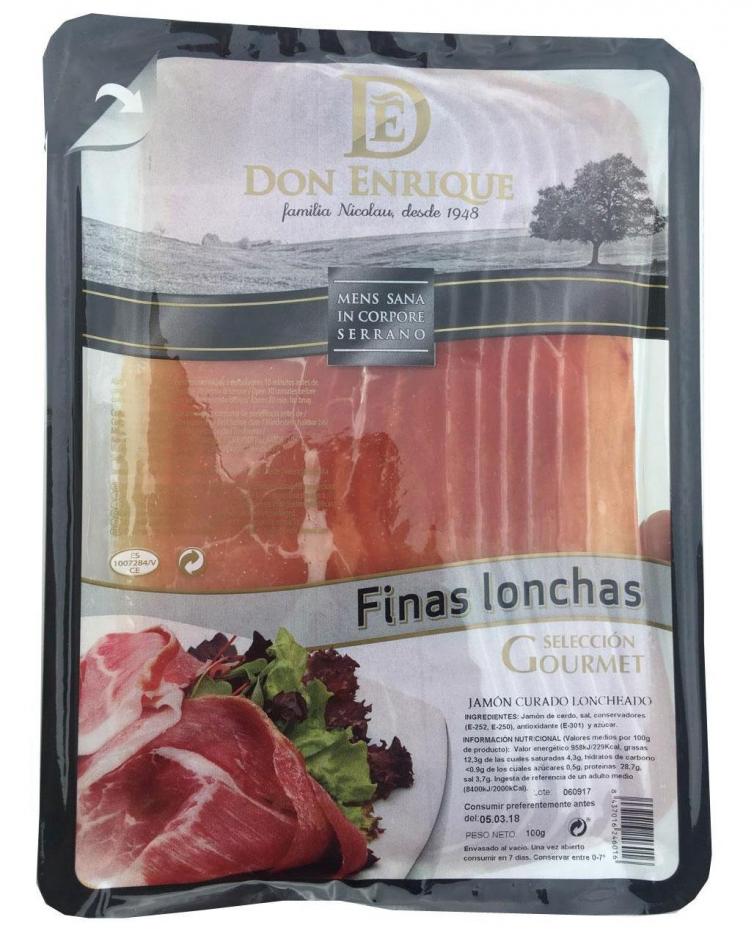 Хамон - Jamon Curado, Don Enrique нарезка, 100 г